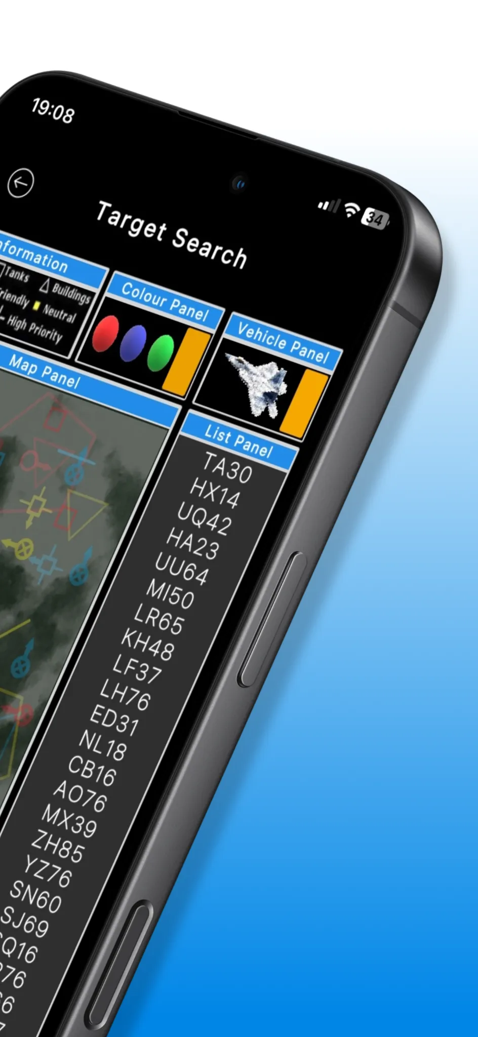 CBAT Ready – Target Search test screen