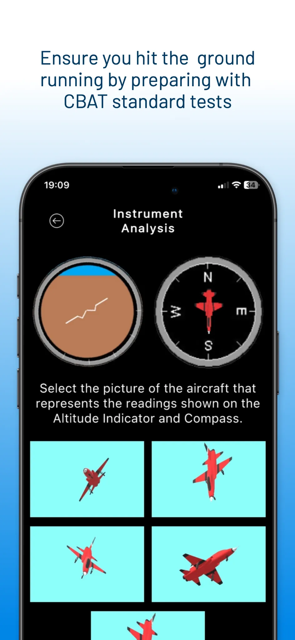 CBAT Ready – Instrument Analysis: choose the aircraft attitude